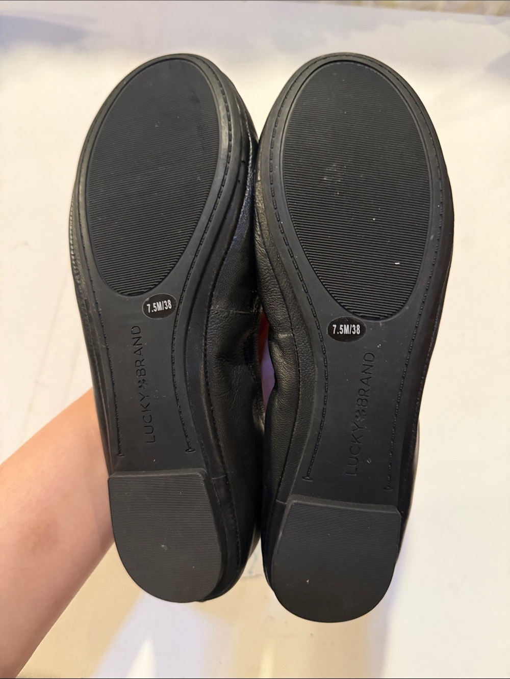 Lucky Brand Black Leather Round-Toe Ballet Flats - Picture 3 of 3